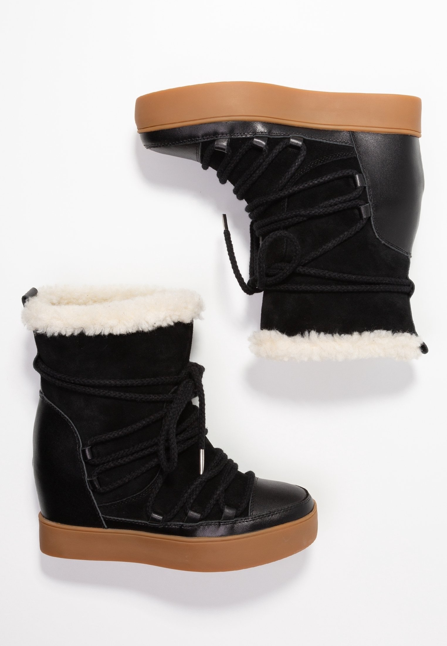 Shoe The Bear Wedge Enkellaarsjes - zwart