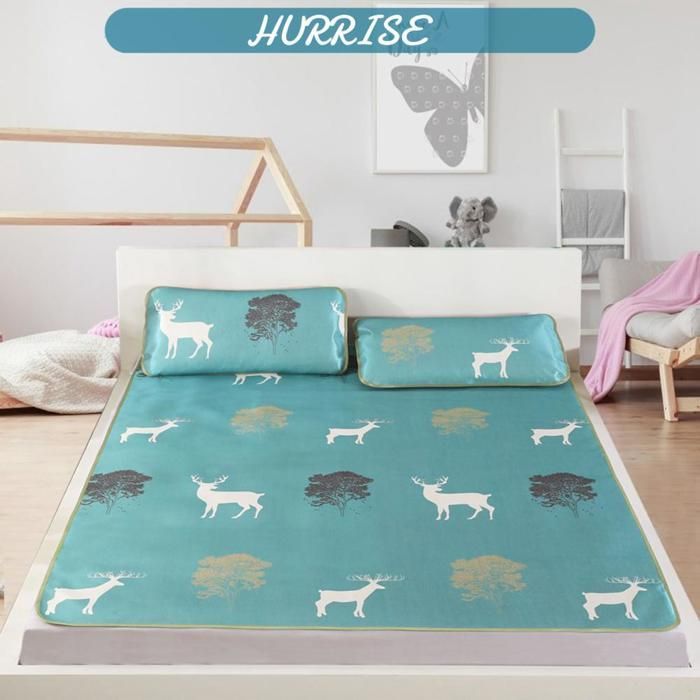 Sonew Summer Cooling Mat, Foldable Cooling Mat with Bedding, Mattress, and Pillowcase, 150*200 cm, 48*74 cm*2