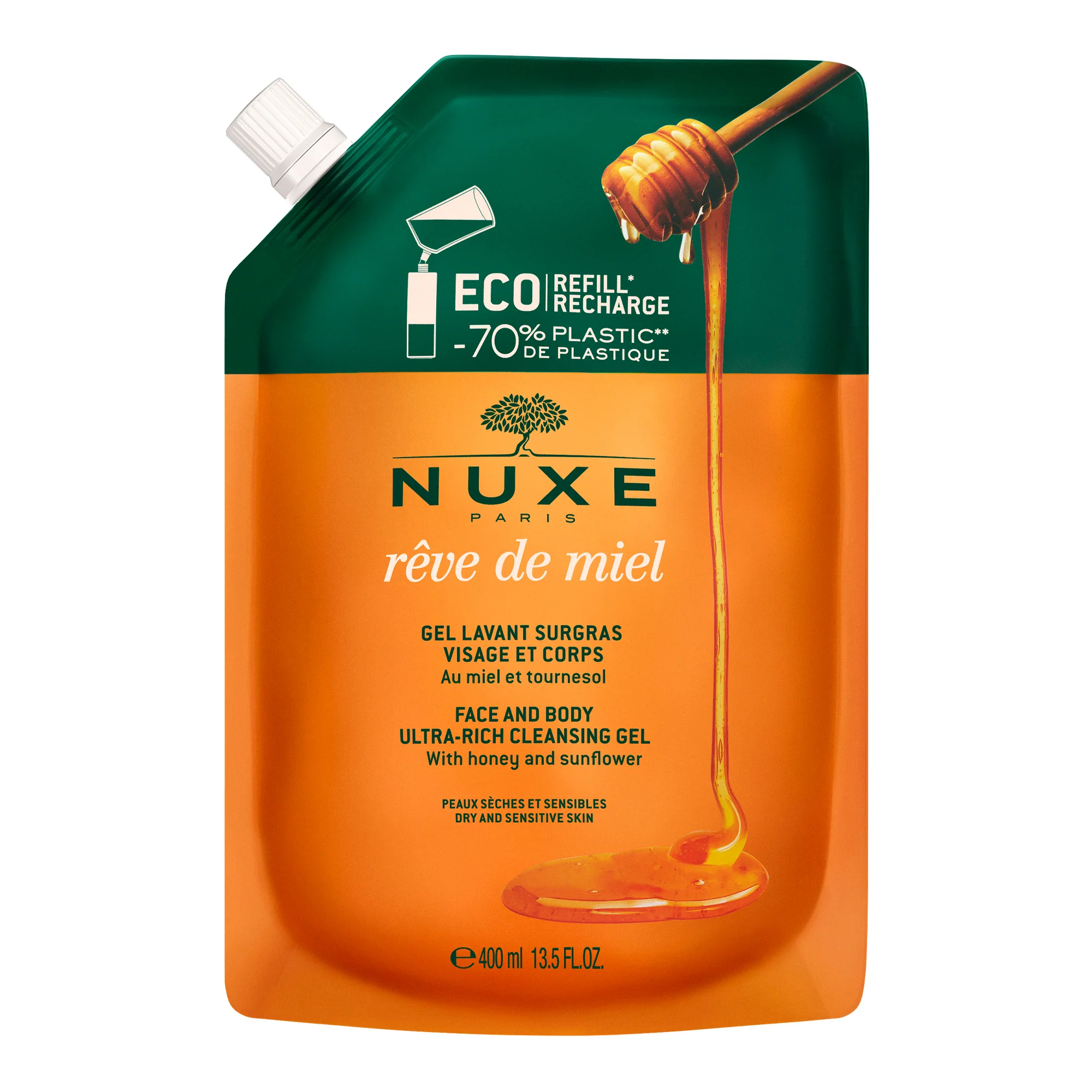 Reve de Miel Eco Ricarica Gel Detergente Viso E Corpo Al Miele - Bagno e Doccia