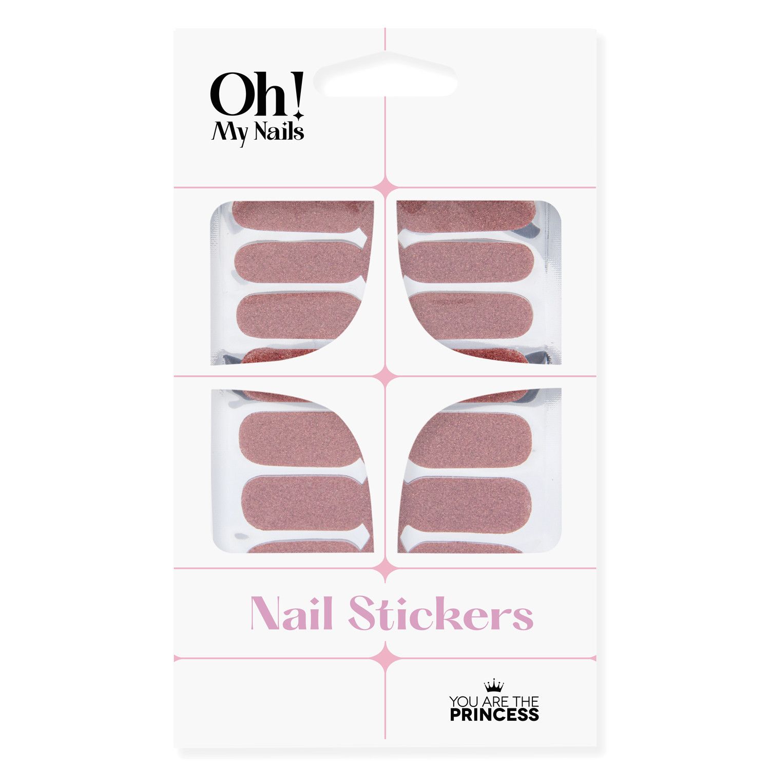 „Oh My Nails“ lipdukai su ryškiai rožiniais blizgučiais Nagų dekoravimas ir nagų dailė