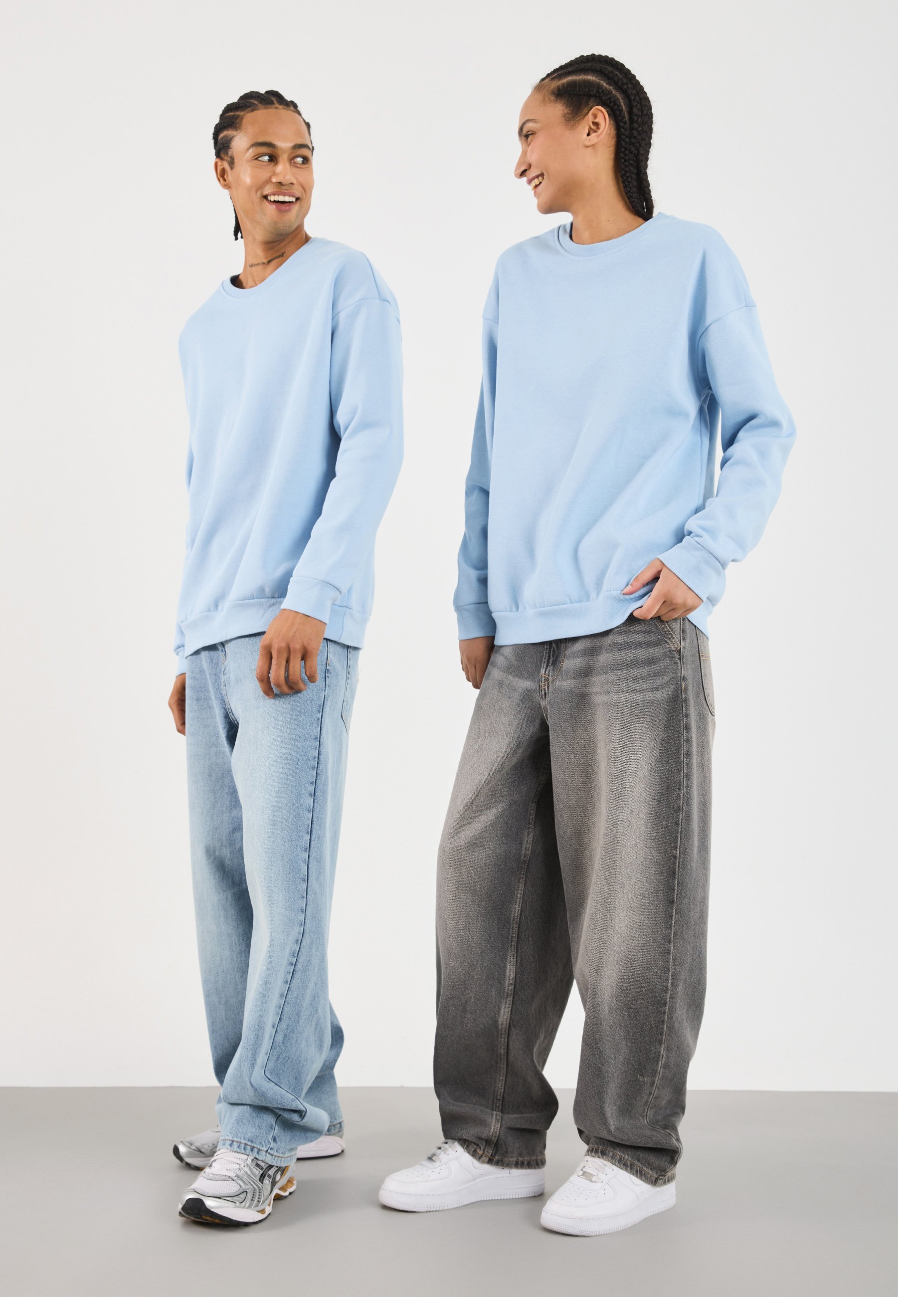 YOURTURN UNISEXE - Lot de 2 sweats - bleu clair/gris chiné