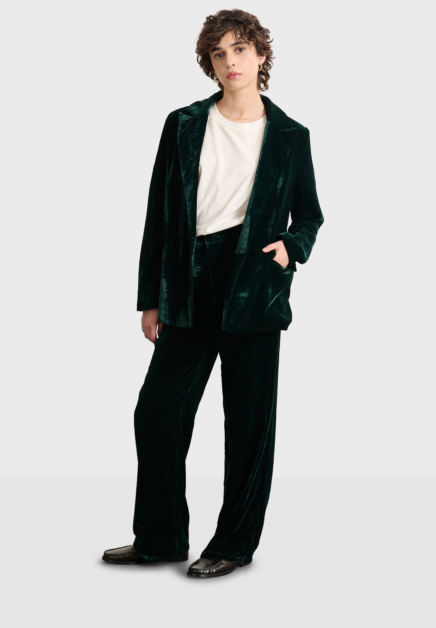 Pantaloni Garance Paris SLACKS KLAYA - verde bottiglia
