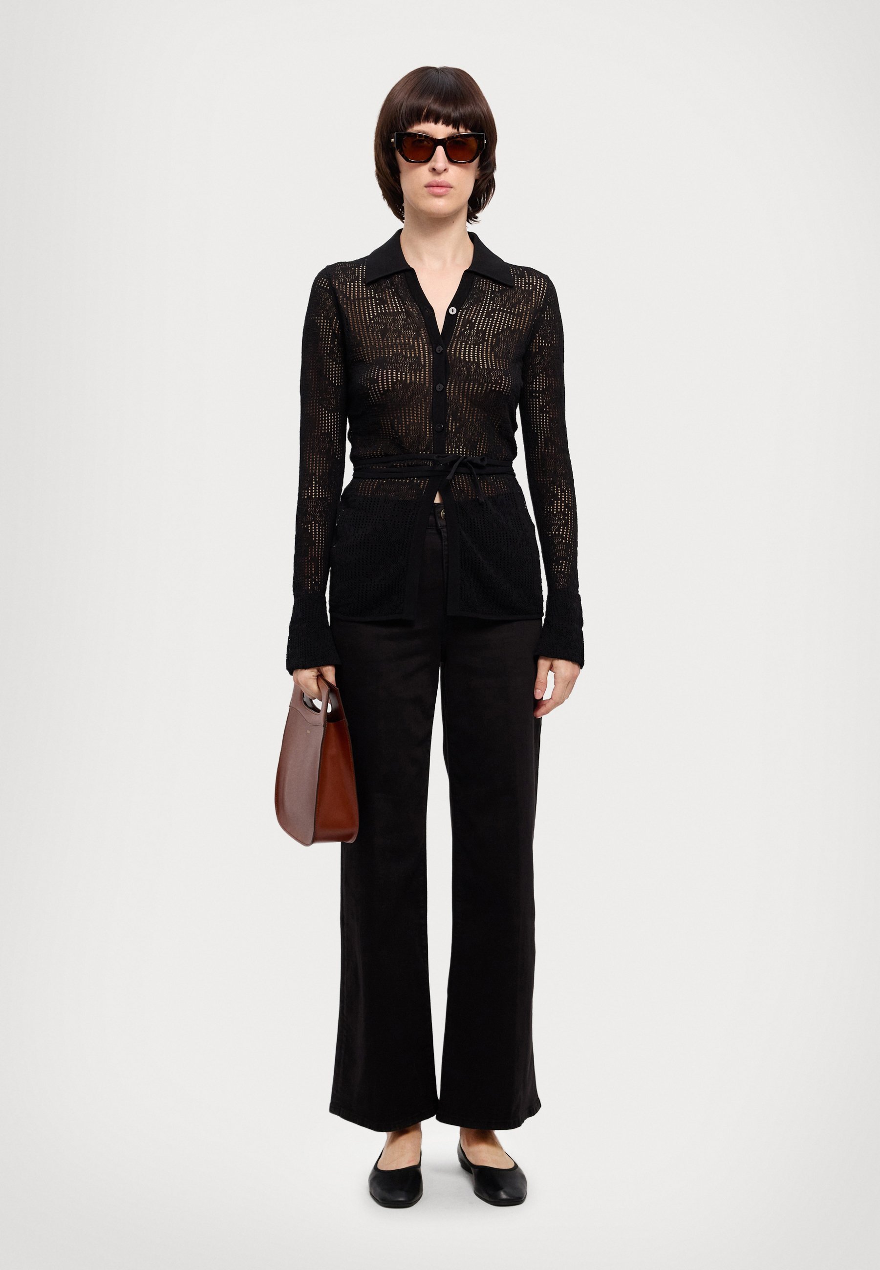 FRAME LE SLIM PALAZZO - Pieds larges - noir