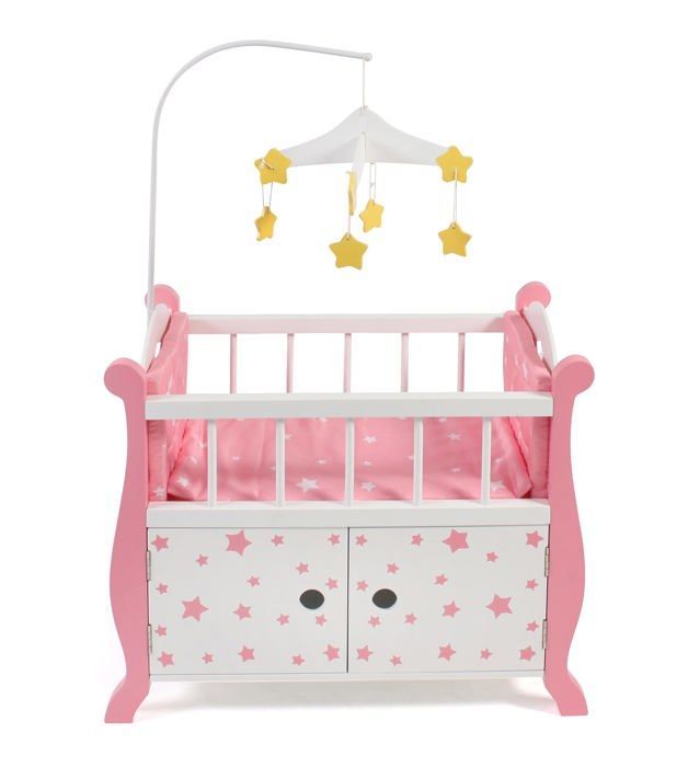 Nukkekodin lisätarvike - BAYER CHIC - 510-88 - Sänky mobilella - Ympäristöystävällinen MDF - max. 46 cm