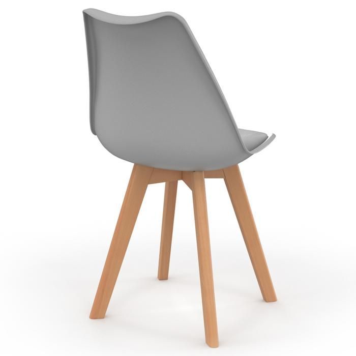 IDMARKET Lot de 8 chaises de salle à manger SARA scandinaves blanc x2, gris clair x2, gris foncé x2, bleu canard x2