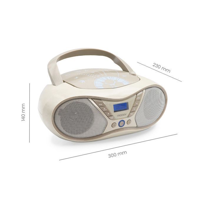 Draagbare cd-speler - MOOOV - Zachtgrijs - 6W stereogeluid - USB-poort - FM-radio