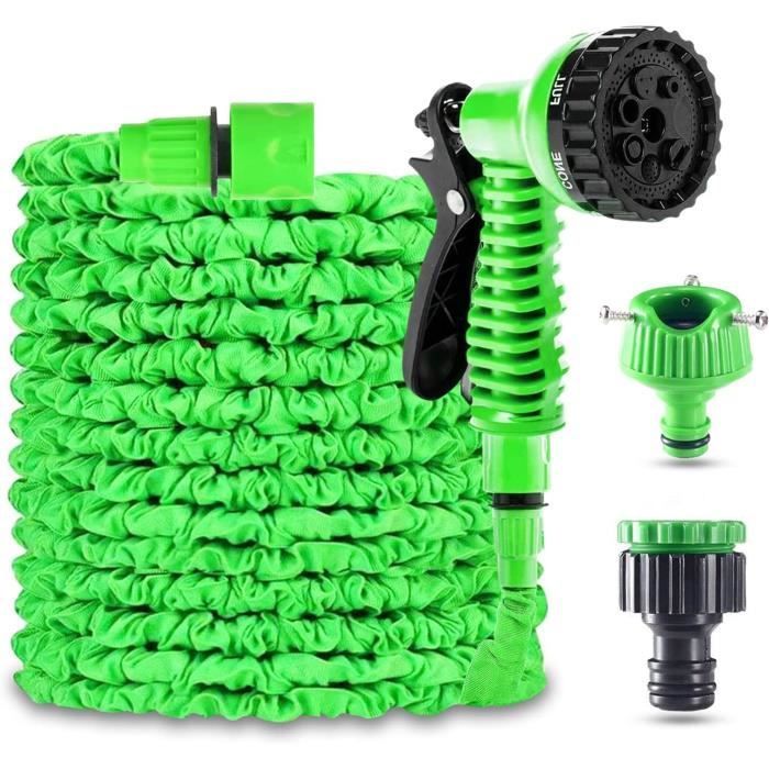 Tubo da giardino estensibile - 30 m/100 piedi - Ugello a 7 modalità - Adattabile a 1/2'' e 3/4''