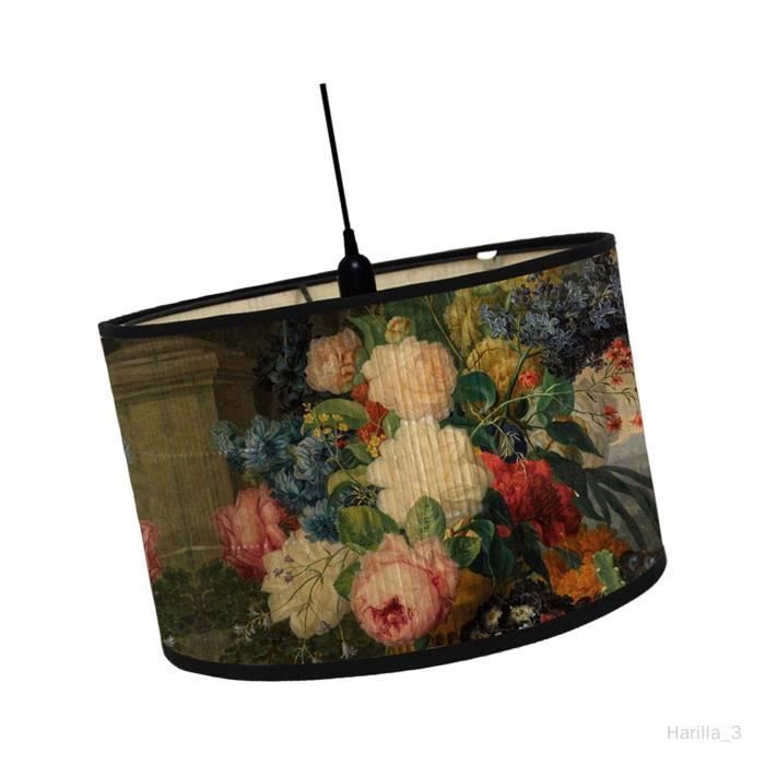 Lampenschirm – Stil A – Mittelgroßer Trommelschirm – Bambus – Vintage – 30 cm Durchmesser