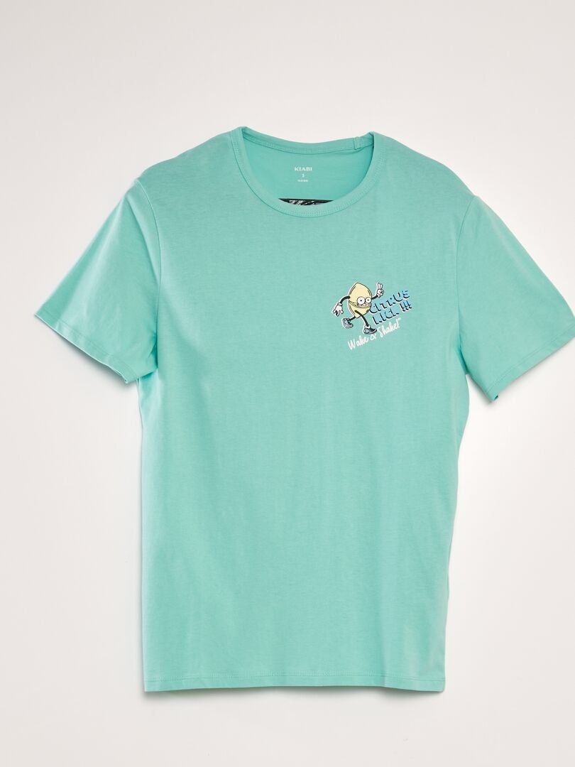 Conjunto de pijama com camiseta e shorts - 2 peças - VERDE