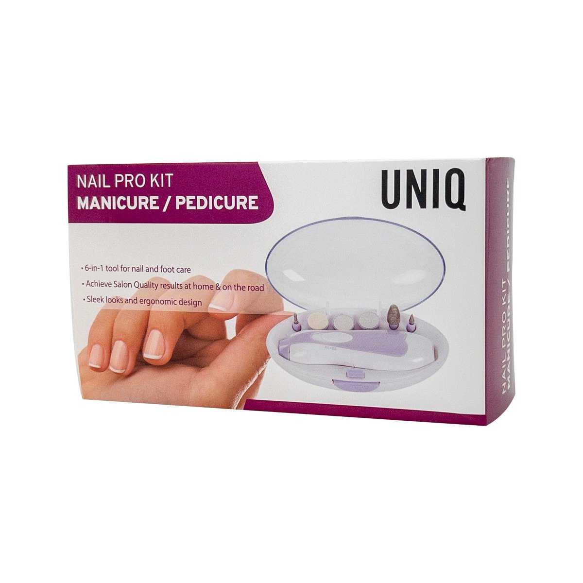 UNIQ set za manikuru i pedikuru s turpijama za nokte – bijeli