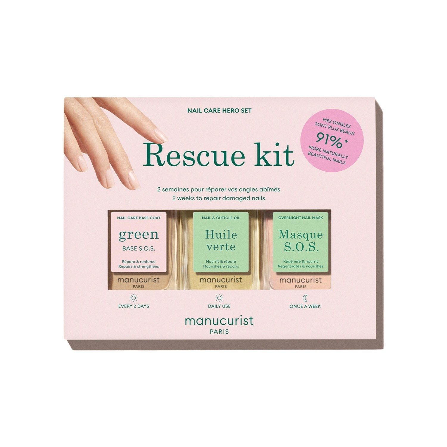 Manucurist set za njegu noktiju Green Rescue Set - 1 komad