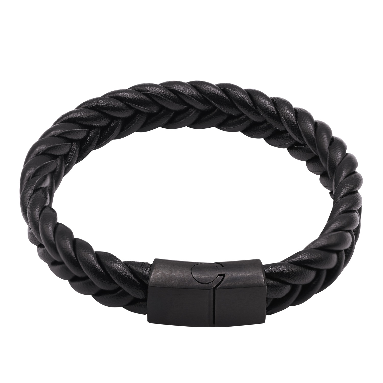 Heideman Bracelet en cuir Jakob noir