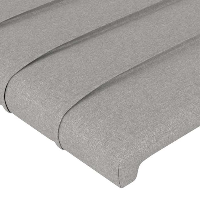 Tête de lit - vidaXL - Gris clair - Tissu durable - Hauteur réglable - Pieds robustes