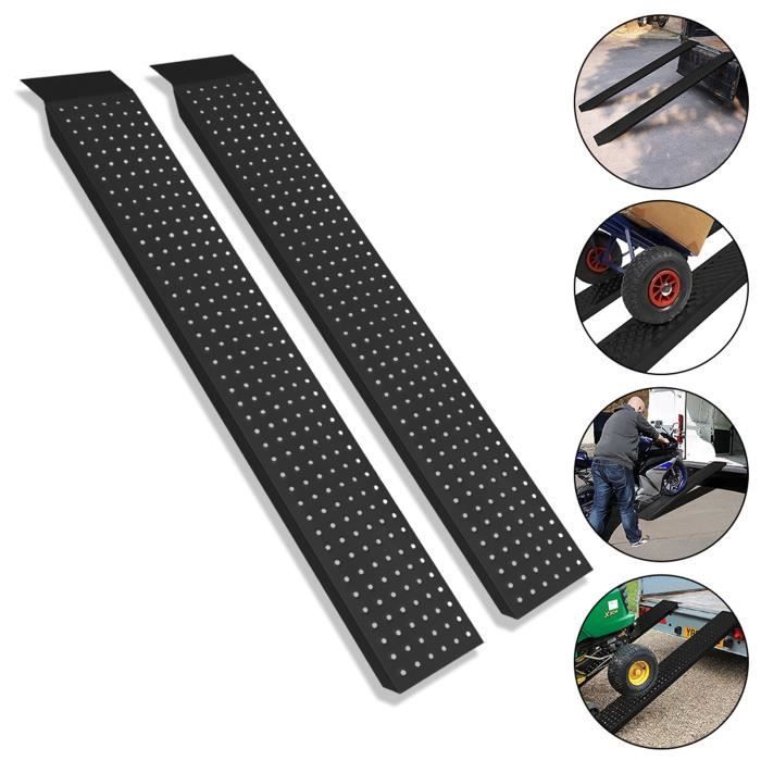 2 rampas de carga de acero para motocicletas de 160 cm, color negro, SUUSOLNY