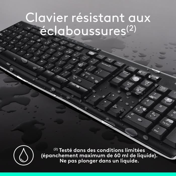 Combo de teclado y ratón inalámbricos Logitech MK270 AZERTY - Negro