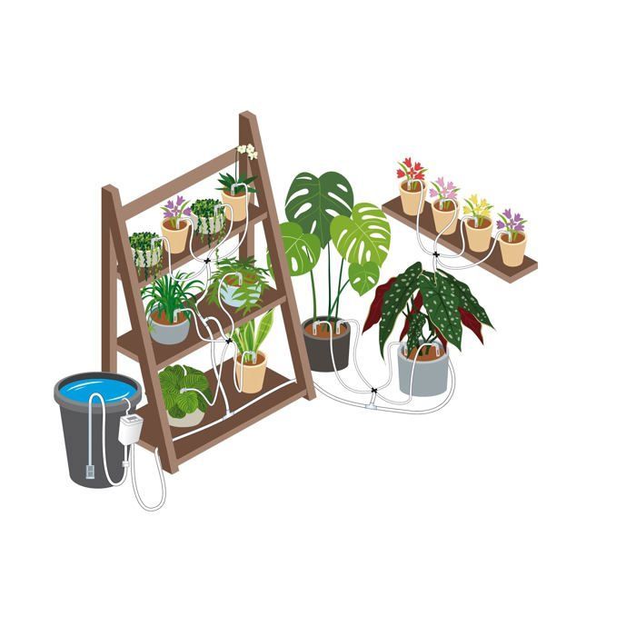Kit de riego por goteo con autorriego - Jardibric - SUMMER KIT SK16 - Riega 16 plantas