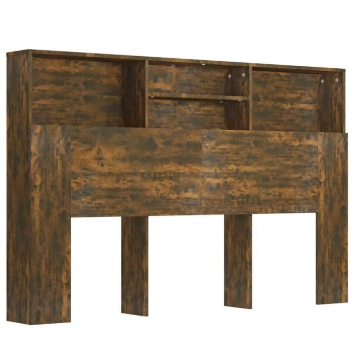 vidaXL Armoire de tête de lit Chêne fumé 160x19x103,5 cm 817252