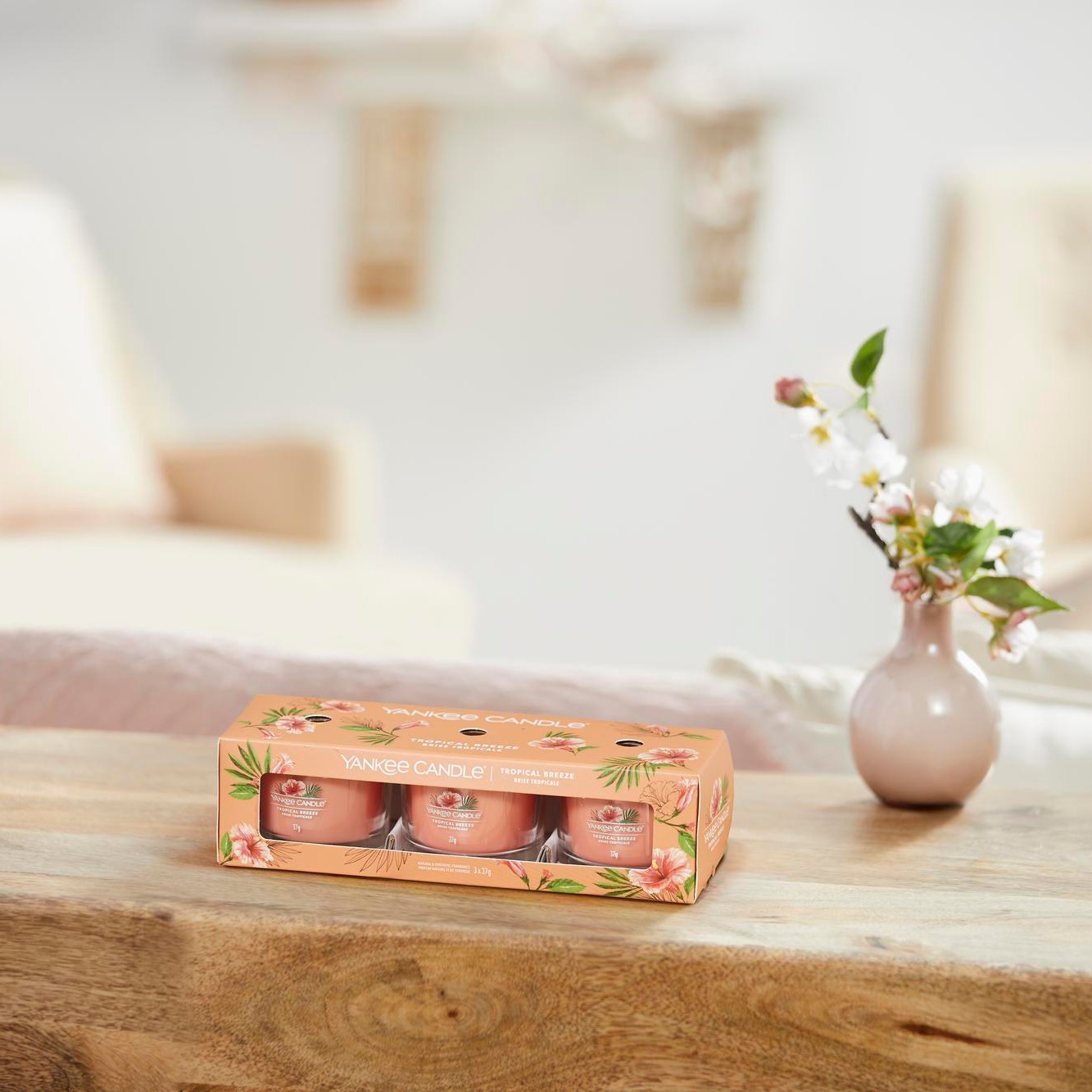 YANKEE CANDLE Coffret 3 Votives en Verre Brise Tropicale