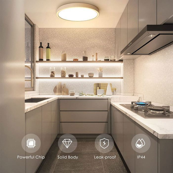 Plafonnier LED de plafond Couleur Réglable - Lampe de Salle de Bain - Moderne Rond Ultra-mince pour Cuisine Chambre Salon, 48W