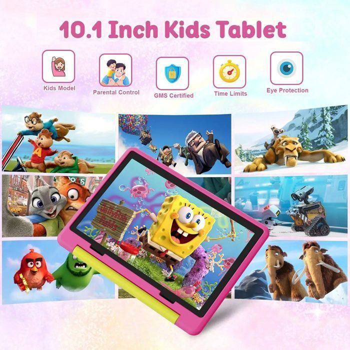 Tablette tactile enfant - KOTSREN - Android 15 10.1'' - 20(3+17)Go RAM - 64 Go ROM - Écran HD IPS
