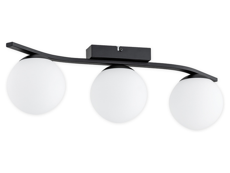 Lampa sufitowa Stella 3-punktowa stalowa biało-czarna