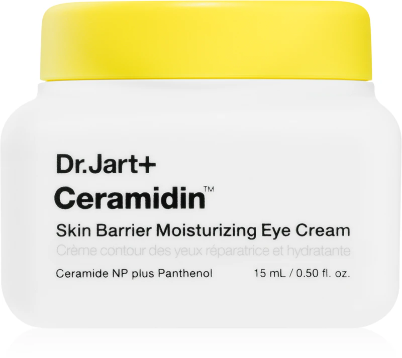 Creme hidratante para a área dos olhos Dr. Jart+ com ceramidas para fortalecer a barreira cutânea.