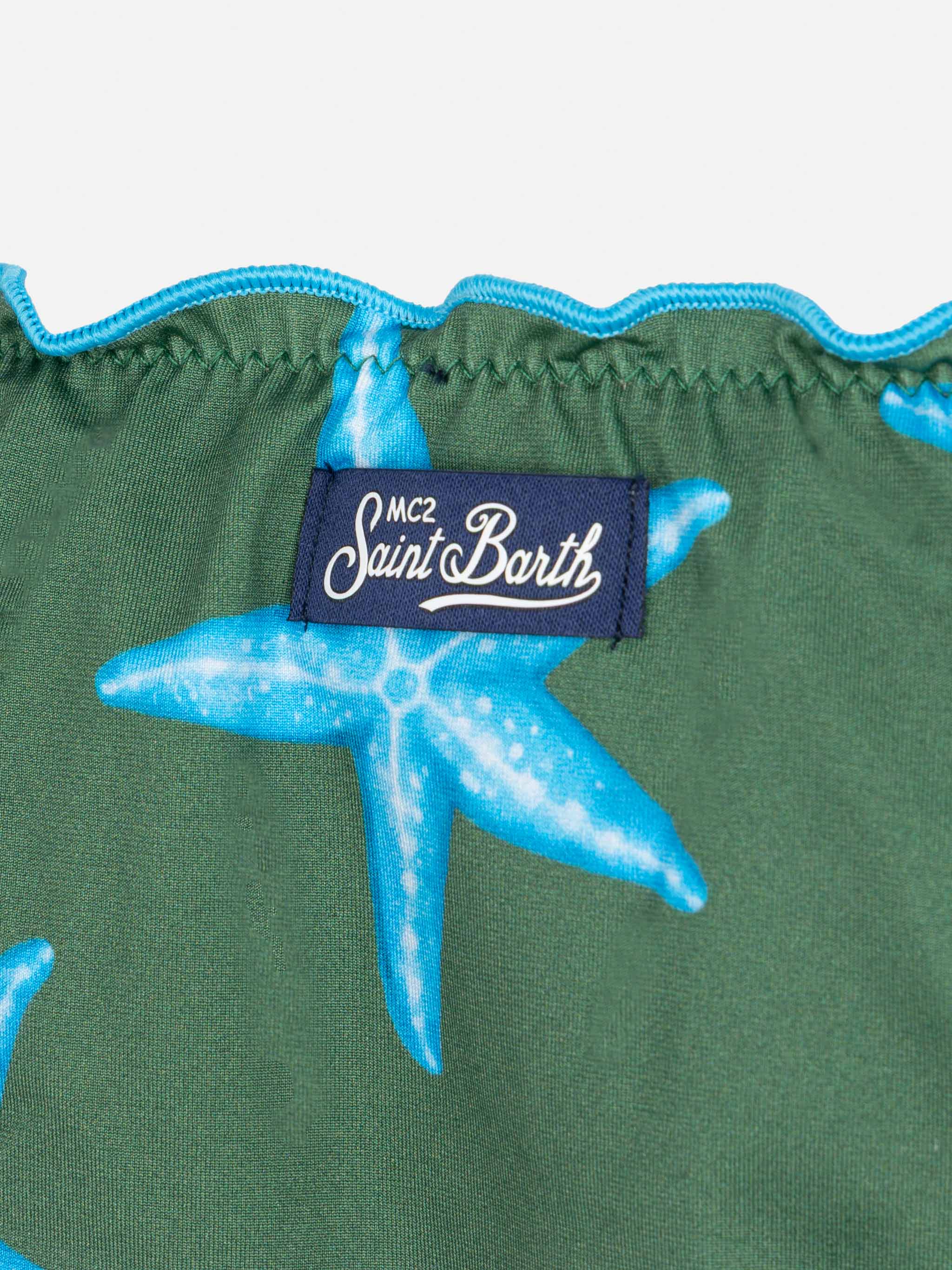 Bikini a triangolo classico Cris con stampa stelle marine