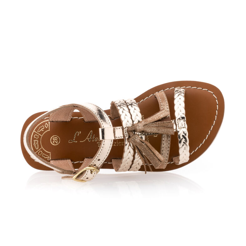 Sandalias amarillas para niña / Zapatos de punta abierta