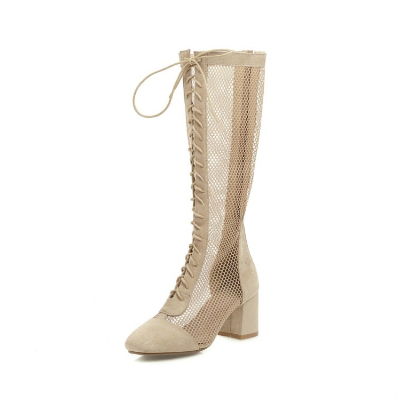 Nouveautés chaussures 2021, bottes d'été, bottes à talons hauts ajourées, bottes tendance antidérapantes et résistantes à l'usure, sandales femme pointures 34 à 43
