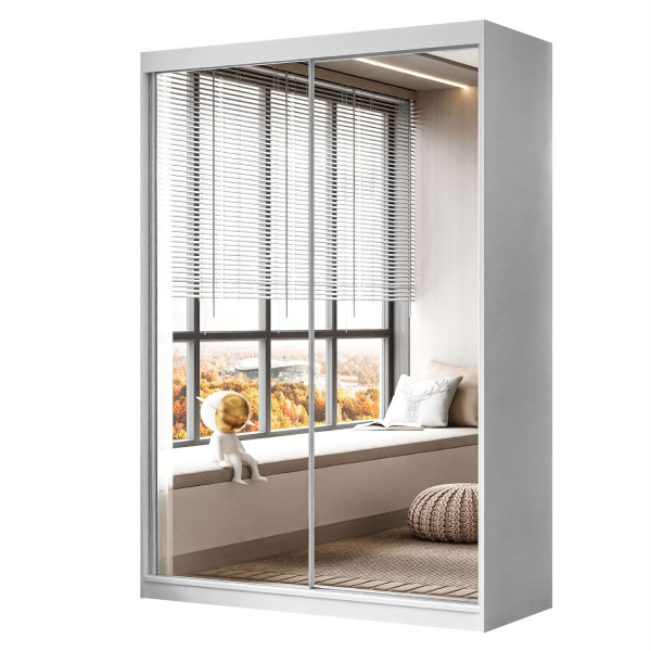 Szafa przesuwna CAMARO III z lustrem 150 cm biały