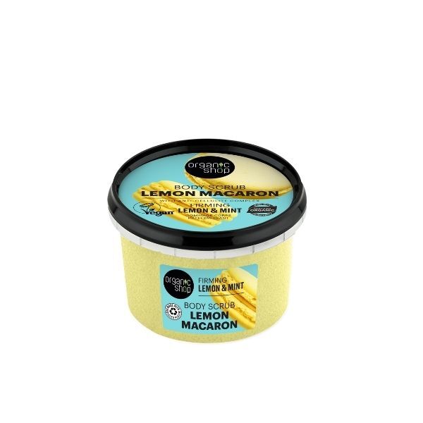 „Organic Shop“ citrininis „Macaron“ kūno šveitiklis su citrina ir mėta, 250 ml