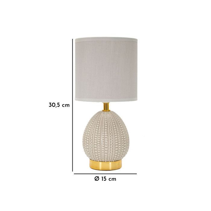 Lampada da tavolo Flavi in ceramica e metallo, 15 x 30,5 cm, grigia
