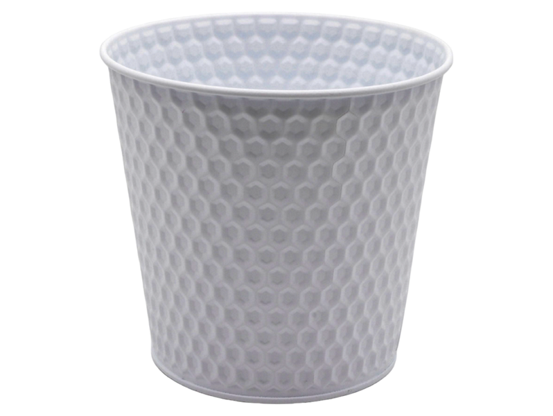 Osłonka na doniczkę metalowa 14 cm biała