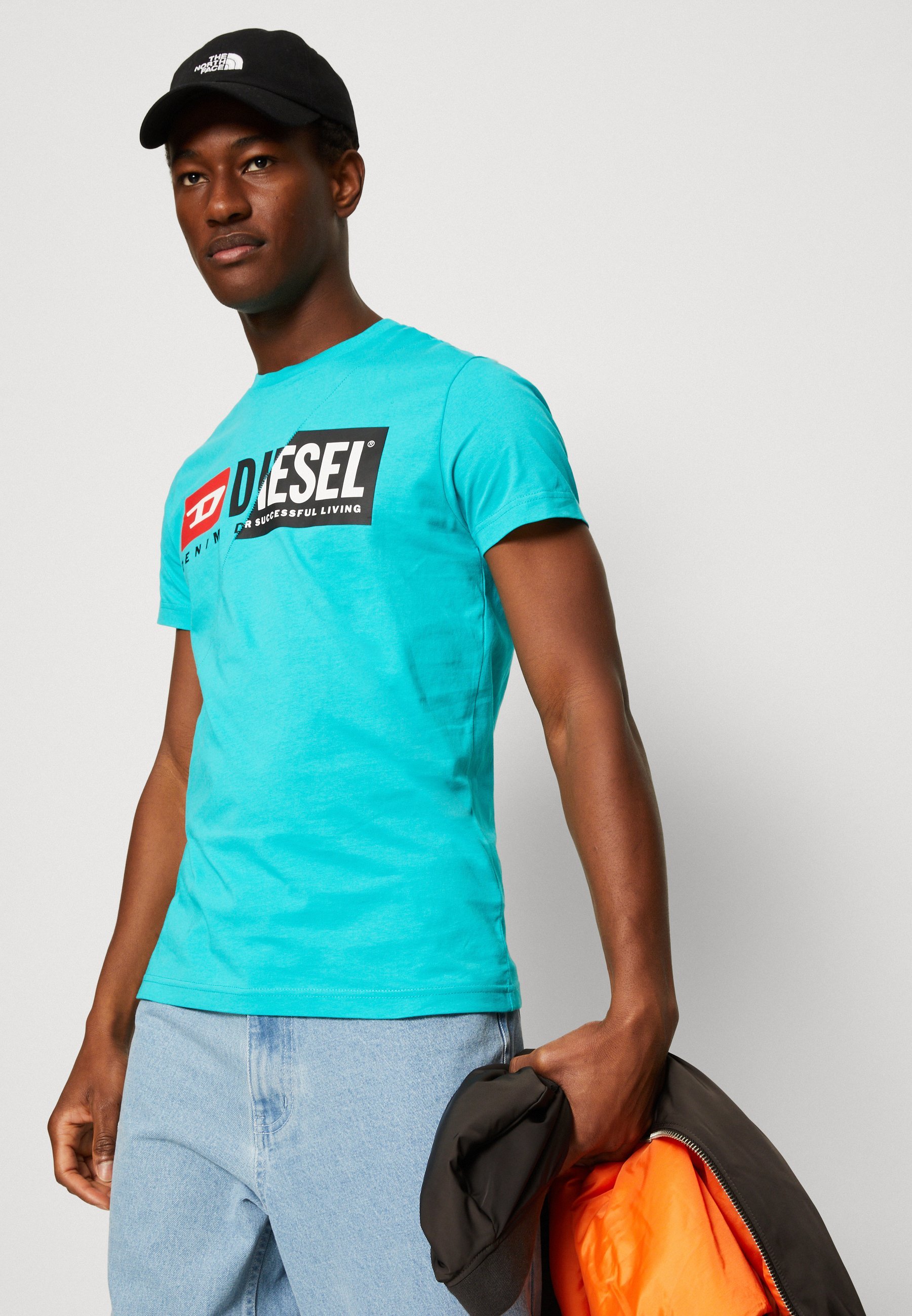 T-shirt Diesel BROKEN LOGO DIEGO FIT UNISEXE - Imprimé - Menthe