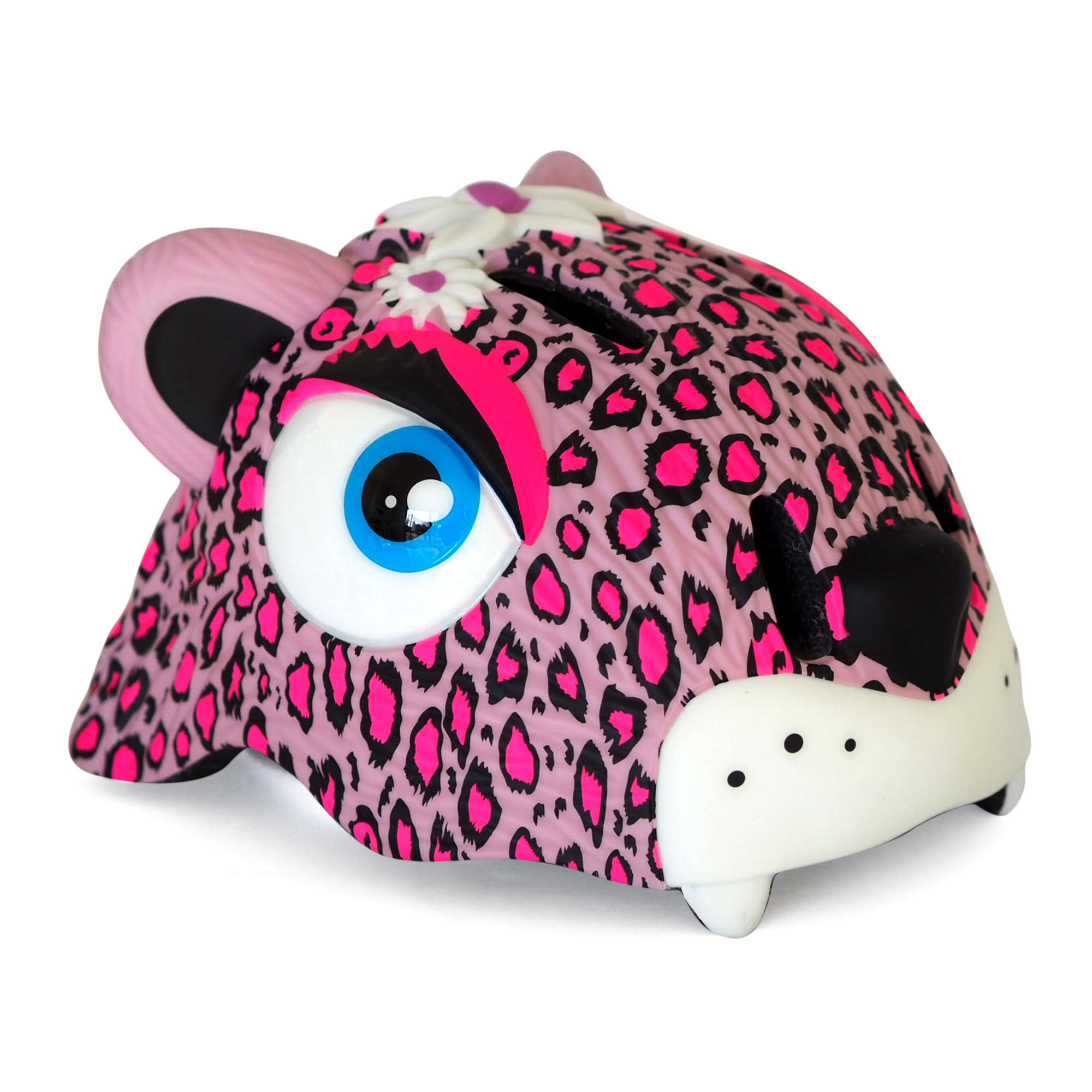  Kinderfahrradhelm | Rosa Leopard | Crazy Safety | EN 1078-geprüft
