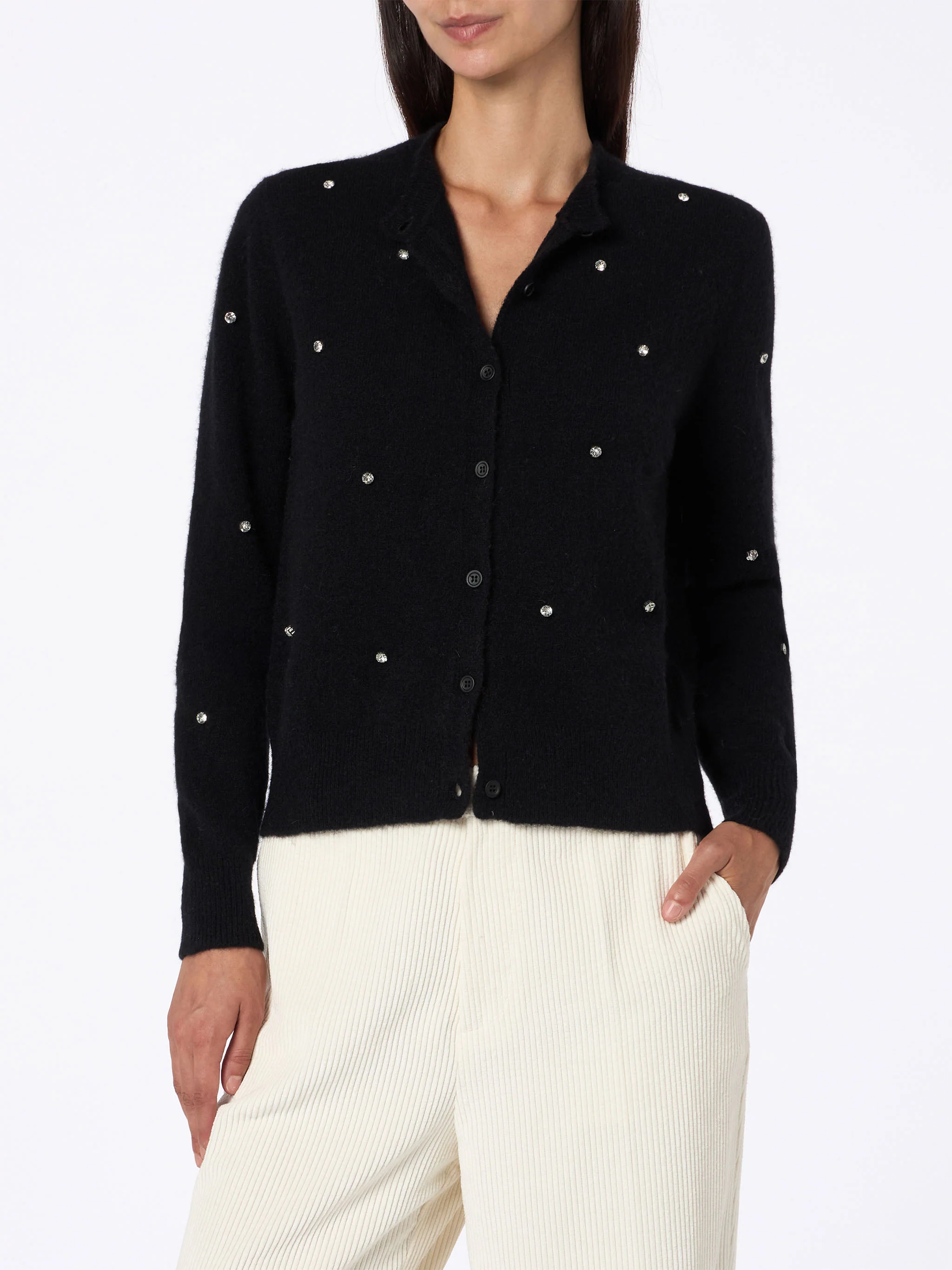 Bellamy damesvest met zwarte strasssteentjes