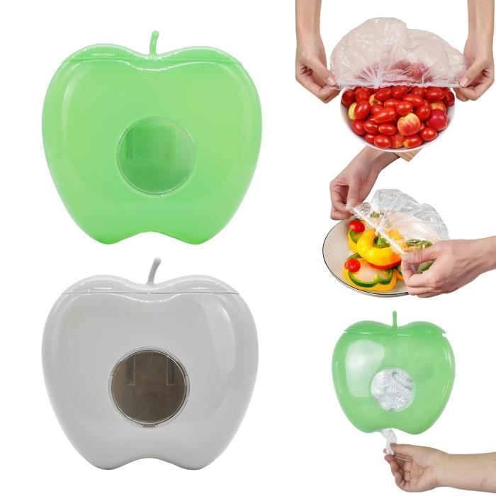 Scatola porta pellicola trasparente in 2 pezzi + 100 pellicole estensibili, dispenser, sacchetto per alimenti, scatola per pellicola alimentare