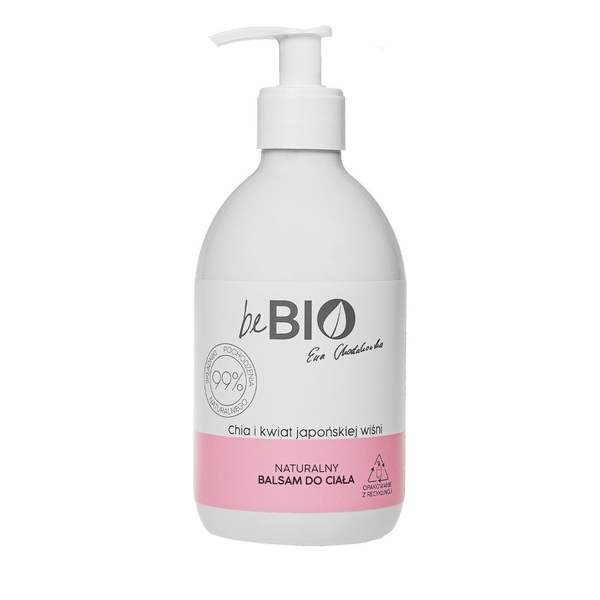 Loción corporal beBIO con semillas de chía y flor de cerezo japonés, 400 ml.