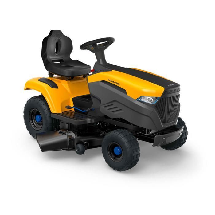 STIGA 7108E TORNADO TAGLIAERBA A BATTERIA CON SEDILE, POTENZA 64 AH, 108 CM – TRASMISSIONE CON UN SOLO PEDALE, MODALITÀ ECO – PRATO FINO A 7.500 M²