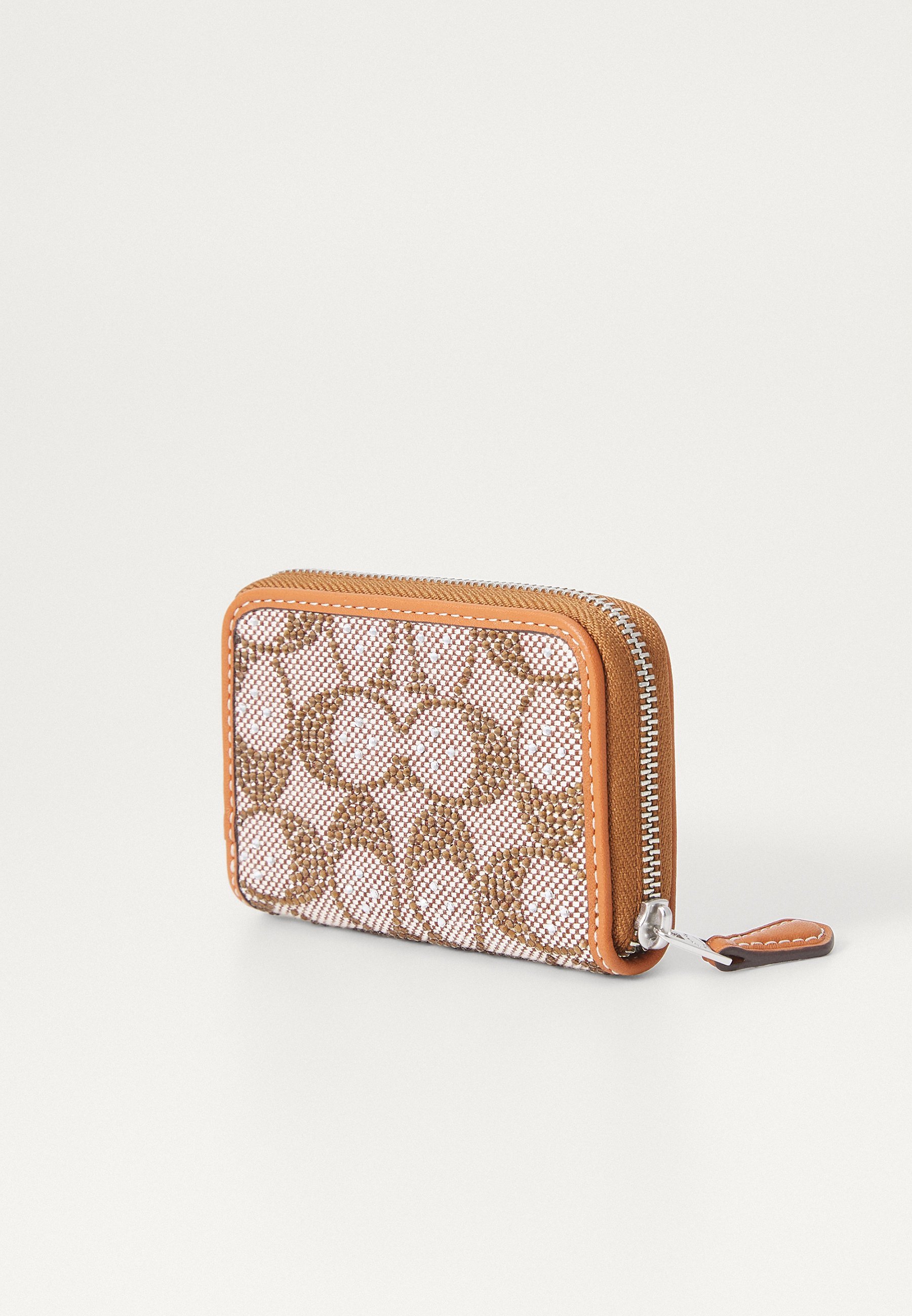 COACH CRYSTAL SIGNATURE ESSENTIAL KLEINE KAARTHOUDER MET RITS - Portemonnee - lh/gepolijst amber
