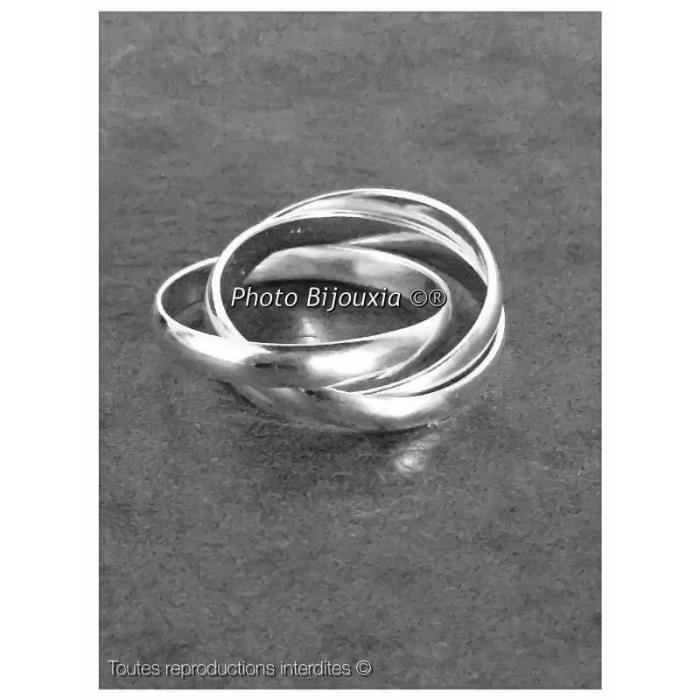 Ring with 3 Interlocking Rings in 925 Sterling Silver - BIJOUXIA - Unisex Jewelry
