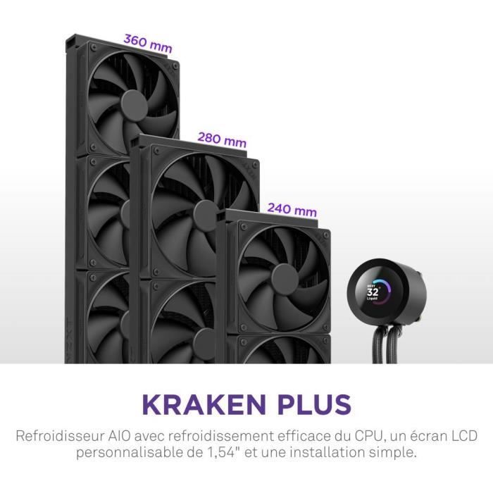 Watercooling - NZXT - RL-KN240-B2 - Kraken Plus 240 - Écran LCD 1.54