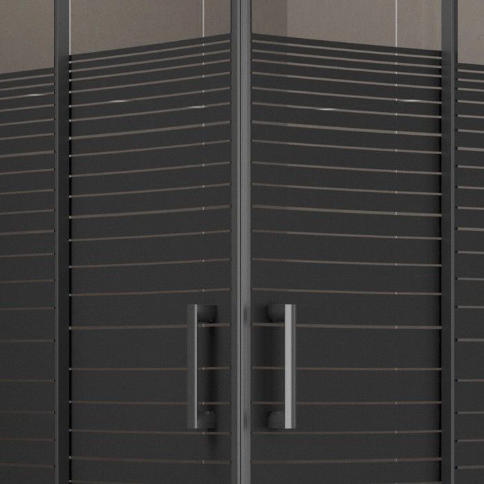 BOHA-LINE Shower Enclosure H 180 cm with sliding doors, linear pattern. Dimensions - 75 x 75 cm