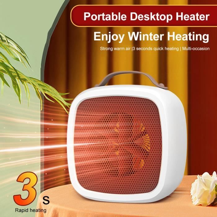 Calefactor auxiliar - MOOHOP - Calefactor con ventilador de 500 W - Compacto - Seguro - 14 x 14 x 10 cm