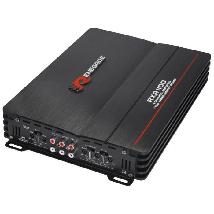 Amplificador - RENEGADE - RXA1100 - 4 canales - 135 W RMS (2 ohmios) - Negro