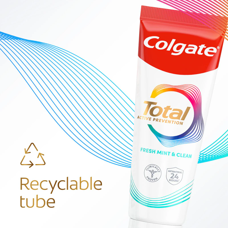 Colgate Total Active Fresh Mint tandpasta voor een frisse adem.