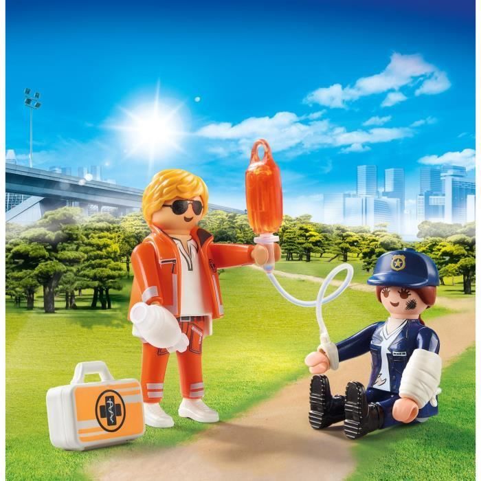 PLAYMOBIL - 70823 - Playmobil Duo - Soccorritore e Agente di Polizia