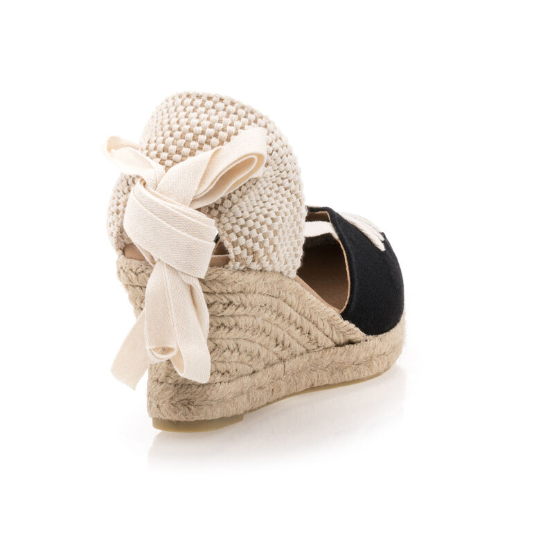 Zwarte espadrilles voor dames met touwzolen