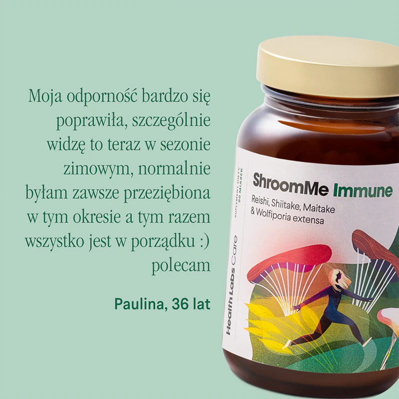 Health Labs Care ShroomMe Immune, suplemento alimentar em pó para fortalecer o sistema imunológico.