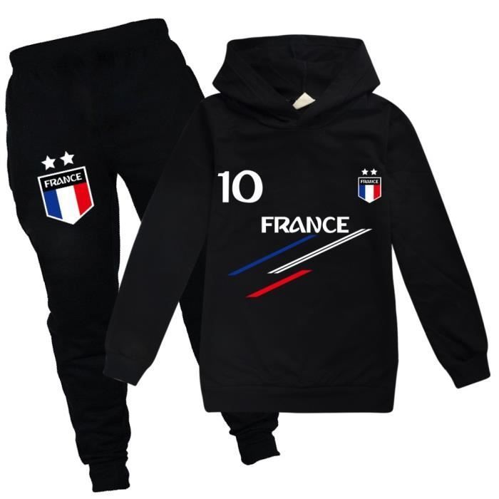 France 2-Star Football Tracksuit for Children - Black - Boys - Long Sleeves